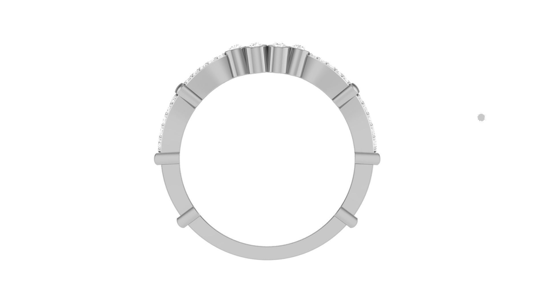 Solitaire Diamond stackable ring with Eternity Bands Pair 3D print model_24