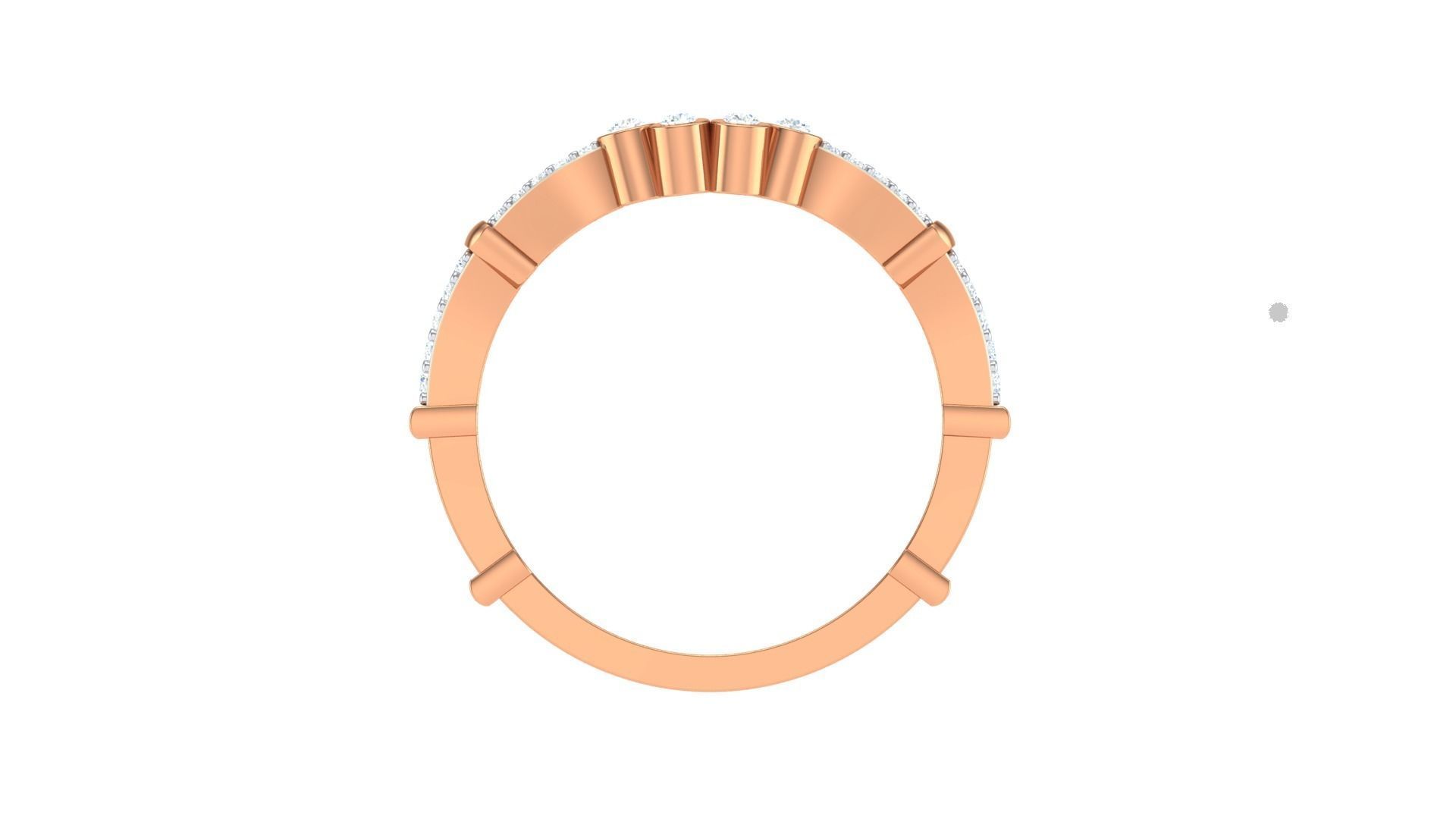 Solitaire Diamond stackable ring with Eternity Bands Pair 3D print model_15