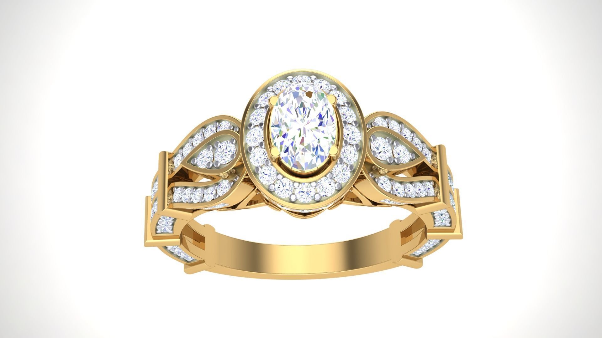 Solitaire Diamond stackable ring with Eternity Bands Pair 3D print model_10