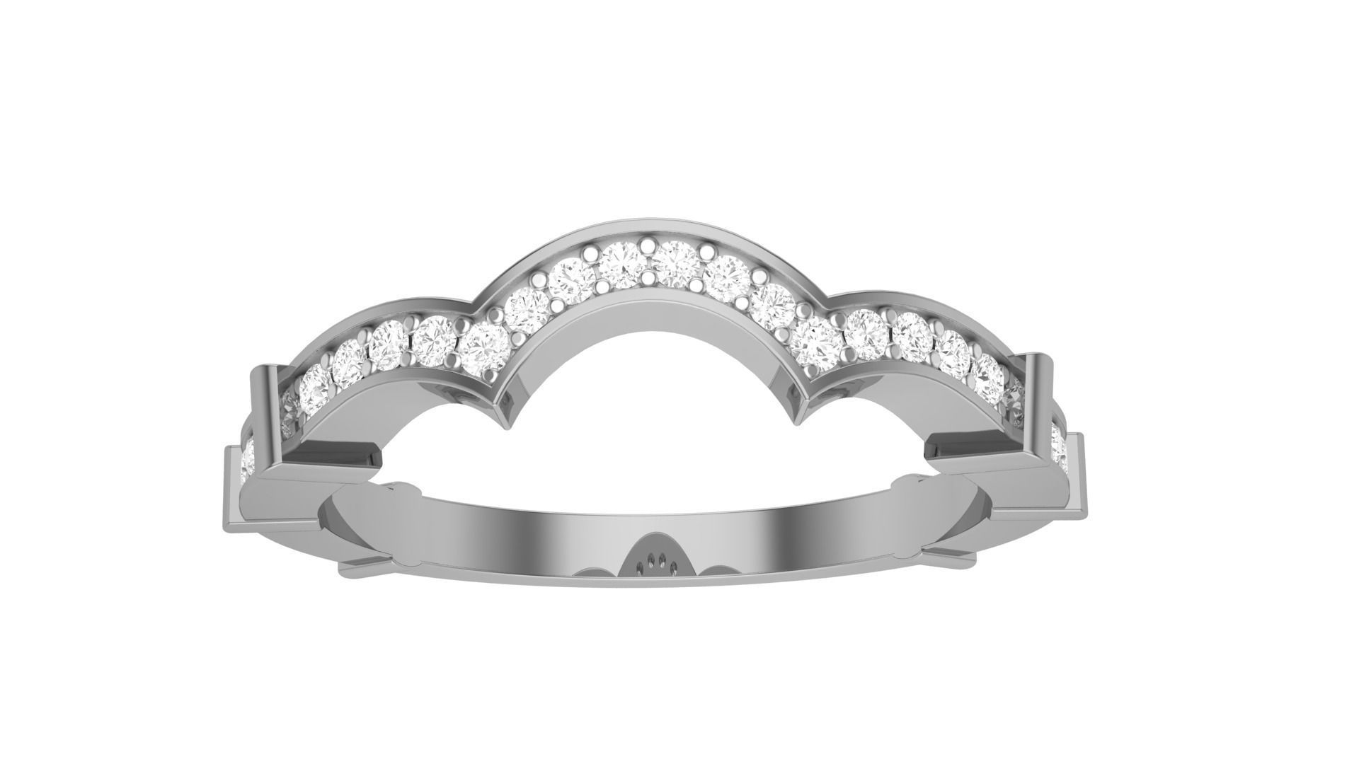 Solitaire Diamond stackable ring with Eternity Bands Pair 3D print model_26