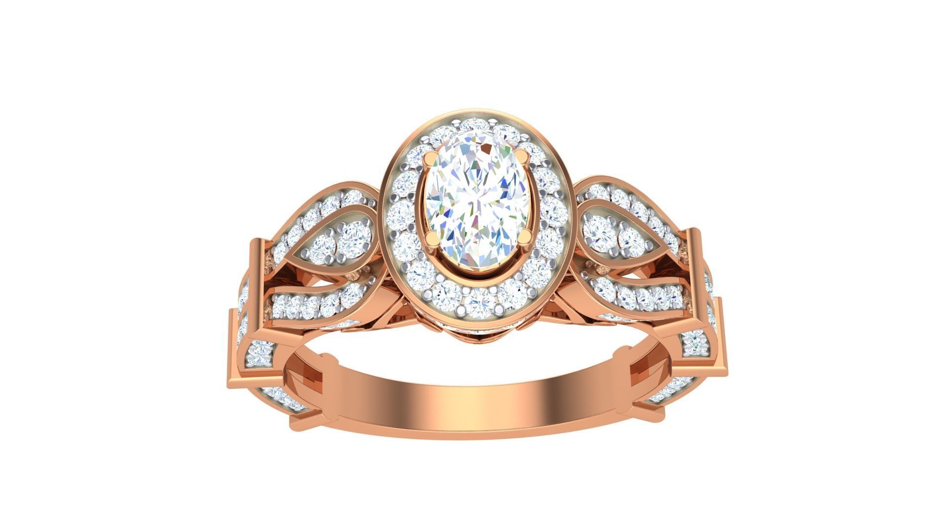 Solitaire Diamond stackable ring with Eternity Bands Pair 3D print model_20