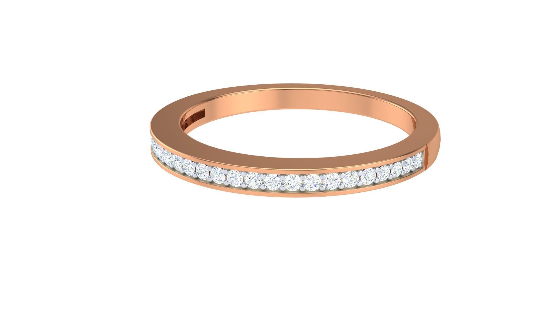 Solitaire Diamond stackable ring with Eternity Bands Pair 3D print model_20