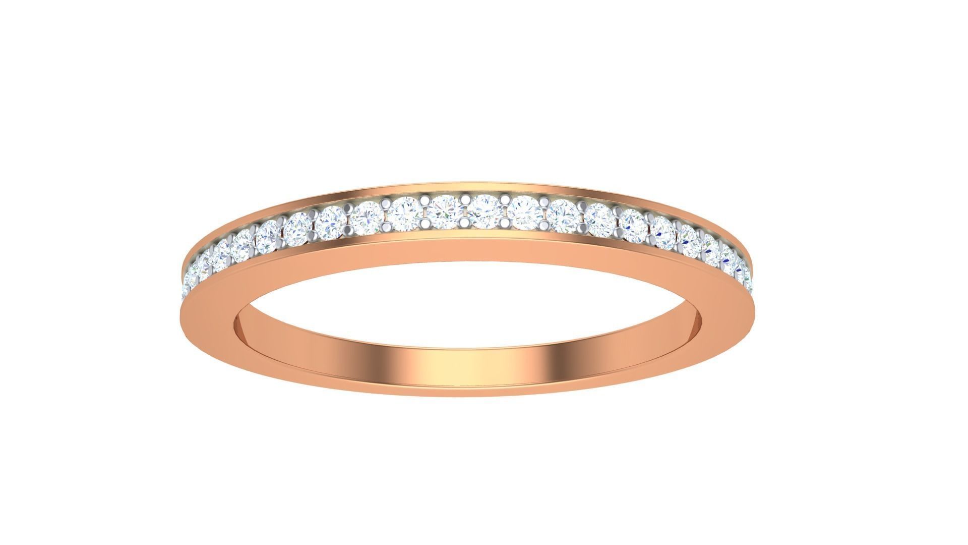 Solitaire Diamond stackable ring with Eternity Bands Pair 3D print model_18