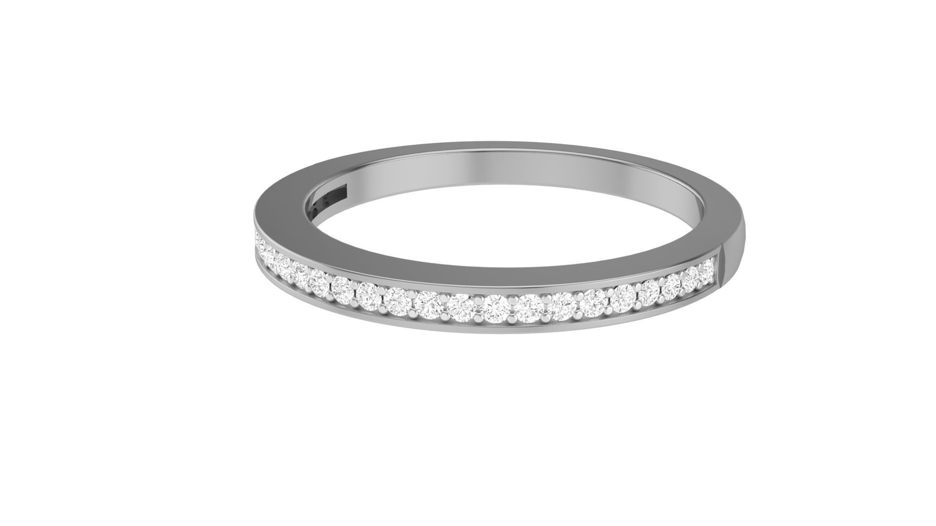 Solitaire Diamond stackable ring with Eternity Bands Pair 3D print model_28