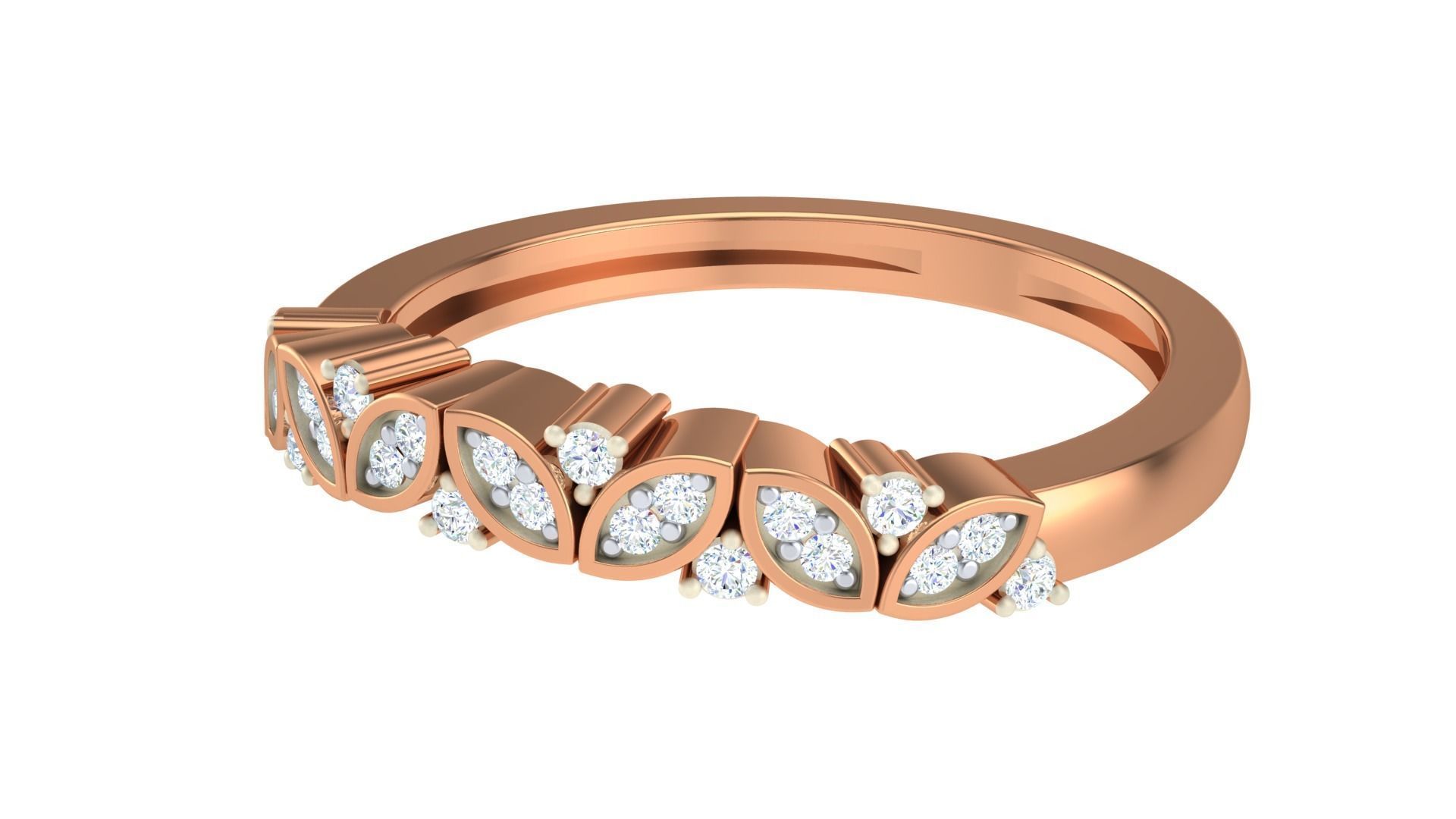 Solitaire Diamond stackable ring with Eternity Bands Pair 3D print model_16