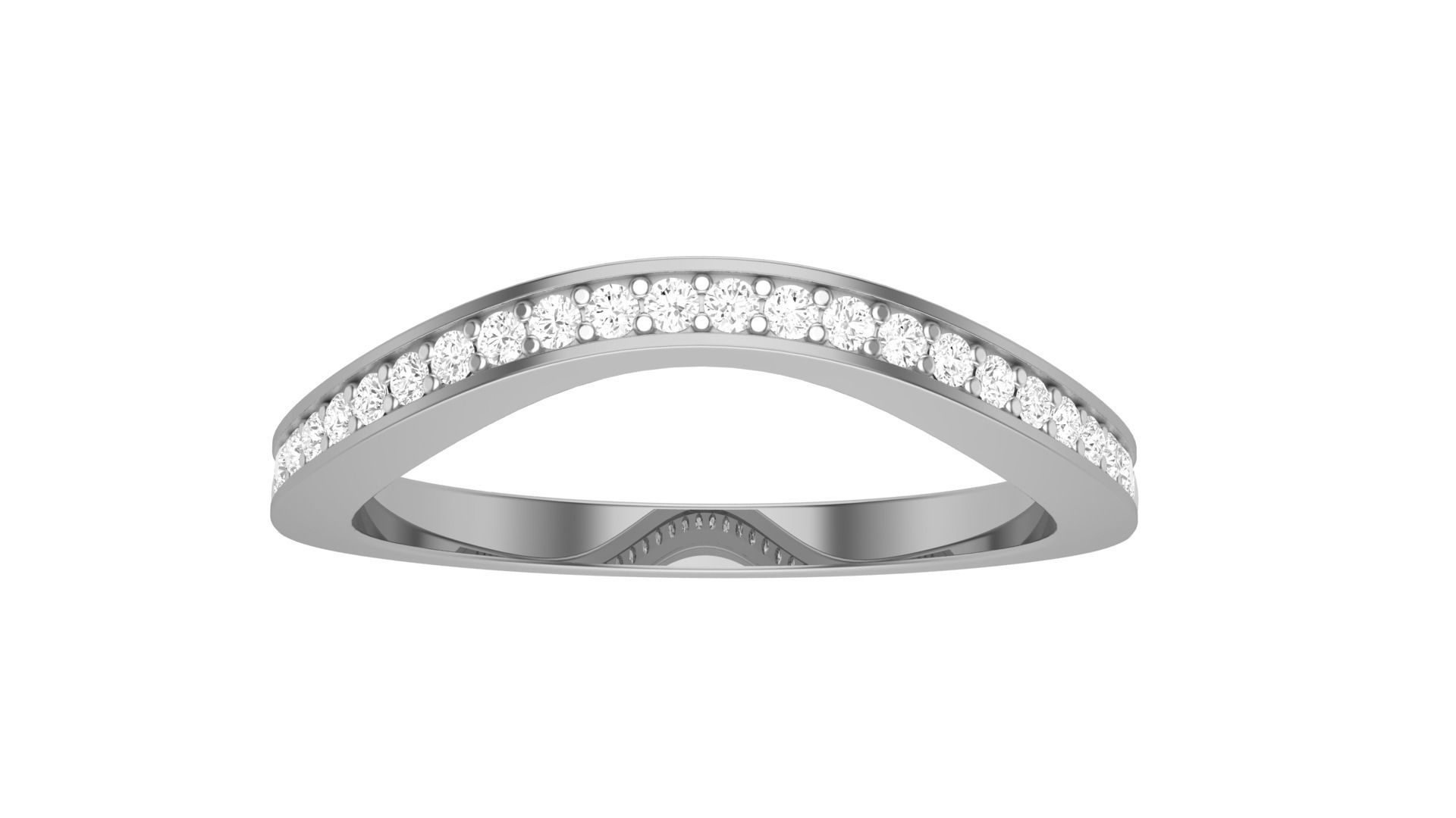 Solitaire Diamond stackable ring with Eternity Bands Pair 3D print model_26