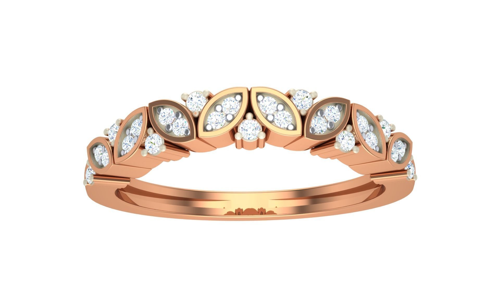 Solitaire Diamond stackable ring with Eternity Bands Pair 3D print model_14