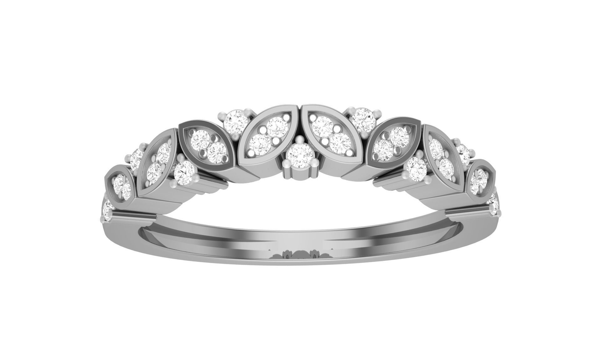 Solitaire Diamond stackable ring with Eternity Bands Pair 3D print model_23