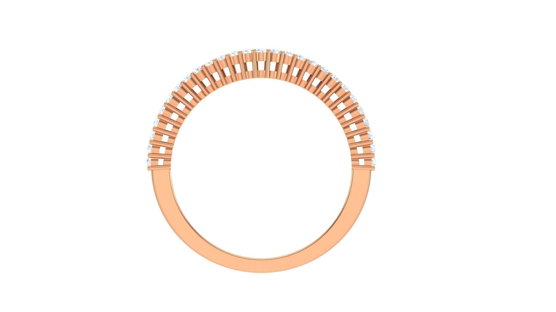 Solitaire Diamond stackable ring with Eternity Bands Pair 3D print model_18