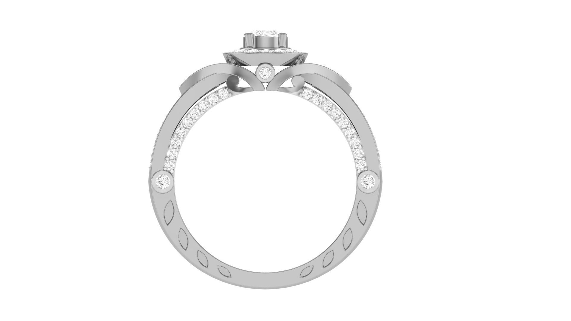 Solitaire Diamond stackable ring with Eternity Bands Pair 3D print model_30