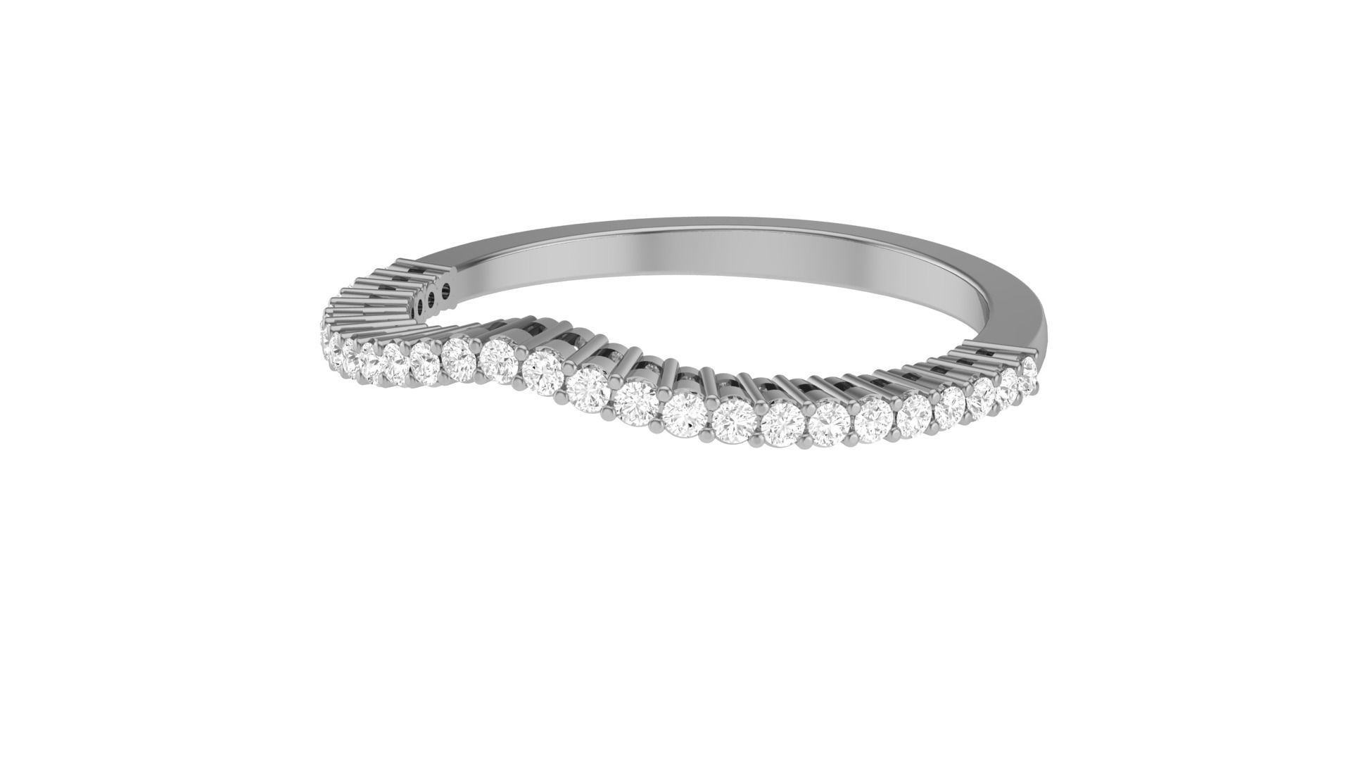 Solitaire Diamond stackable ring with Eternity Bands Pair 3D print model_28