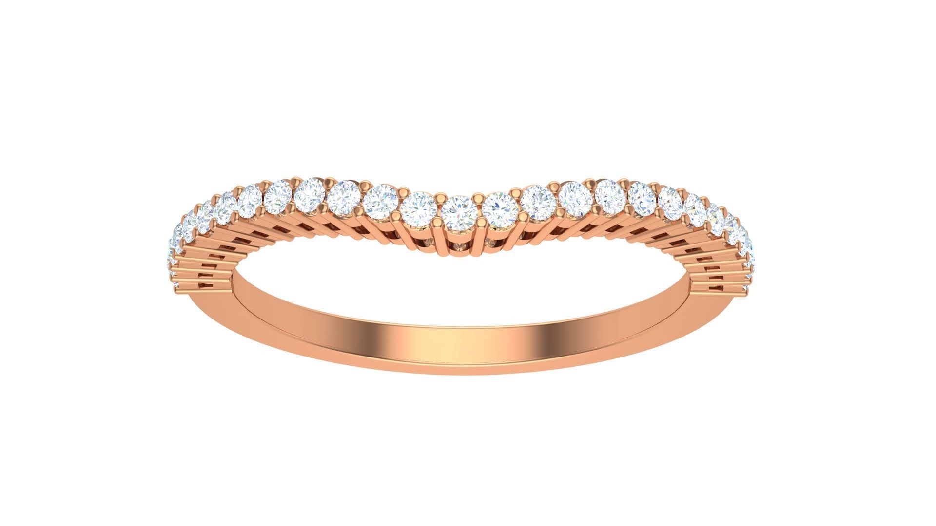 Solitaire Diamond stackable ring with Eternity Bands Pair 3D print model_17