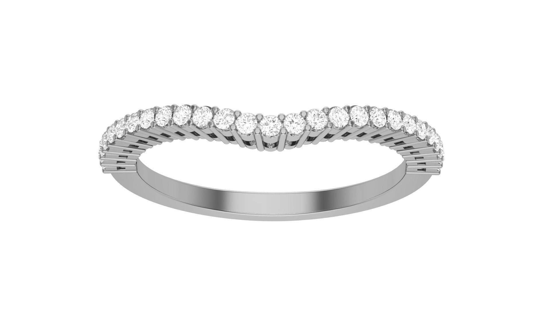 Solitaire Diamond stackable ring with Eternity Bands Pair 3D print model_26