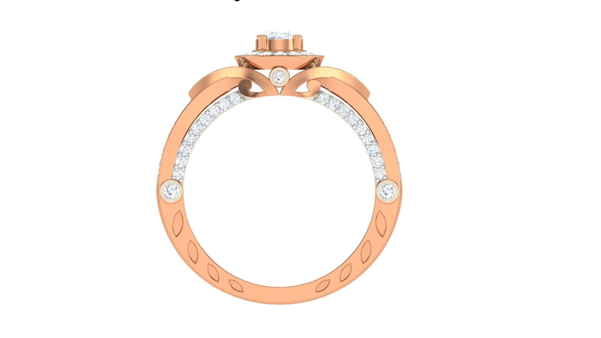 Solitaire Diamond stackable ring with Eternity Bands Pair 3D print model_21