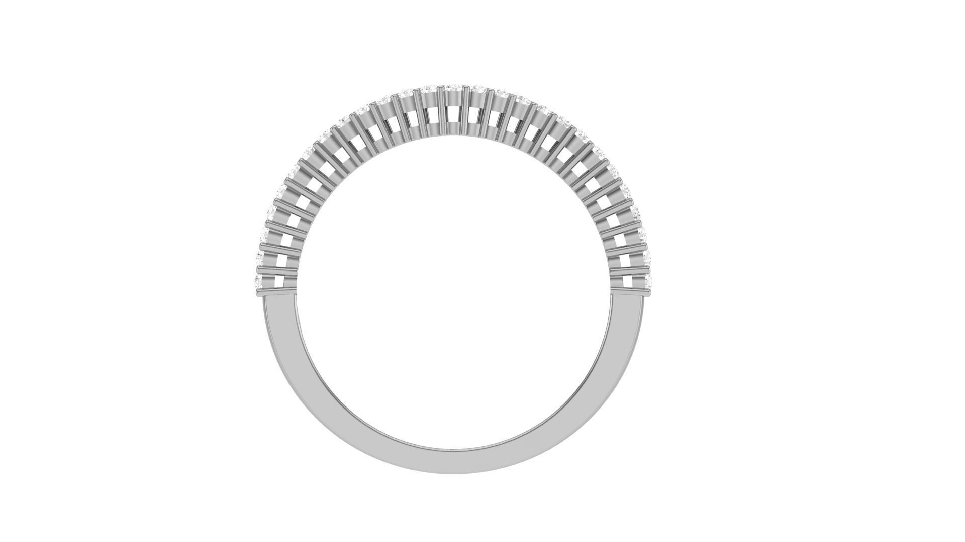 Solitaire Diamond stackable ring with Eternity Bands Pair 3D print model_27