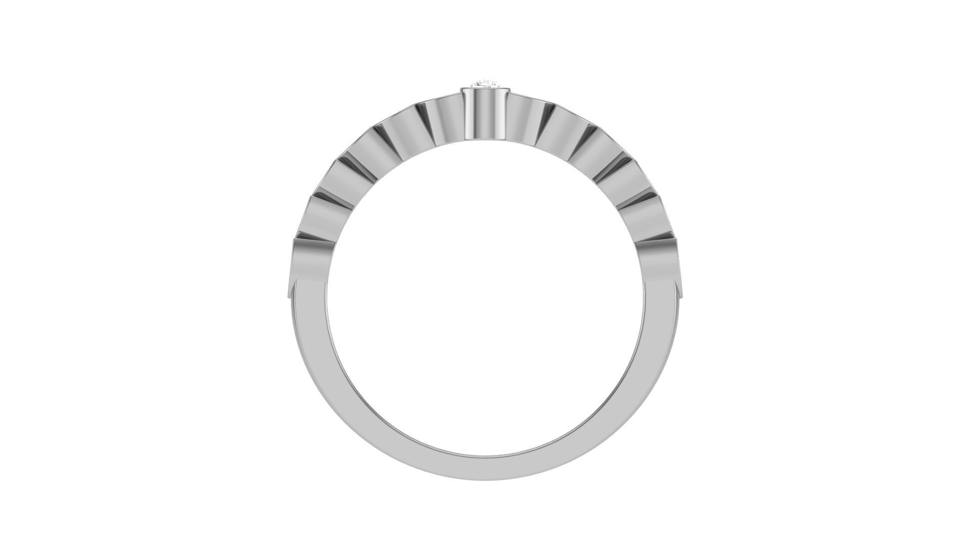 Solitaire Diamond stackable ring with Eternity Bands Pair 3D print model_24