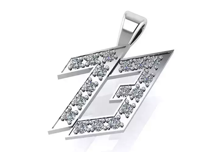 13 Number Diamond Pendant 1072