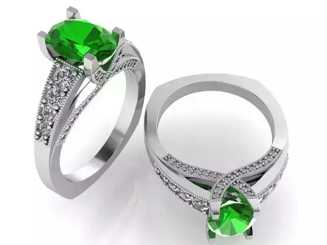 Oval Engraving Ring 1073