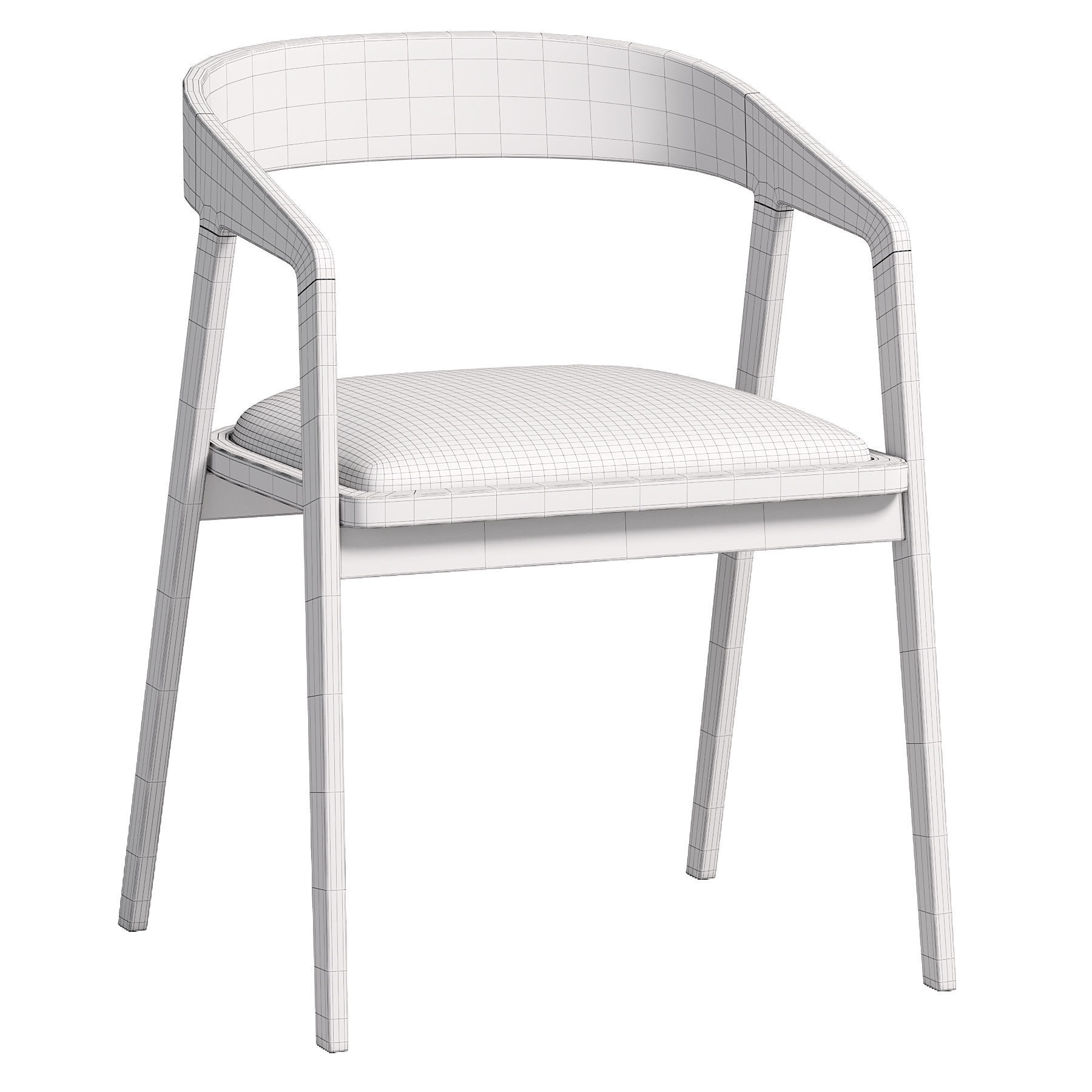 Wooden chair 3D model_1