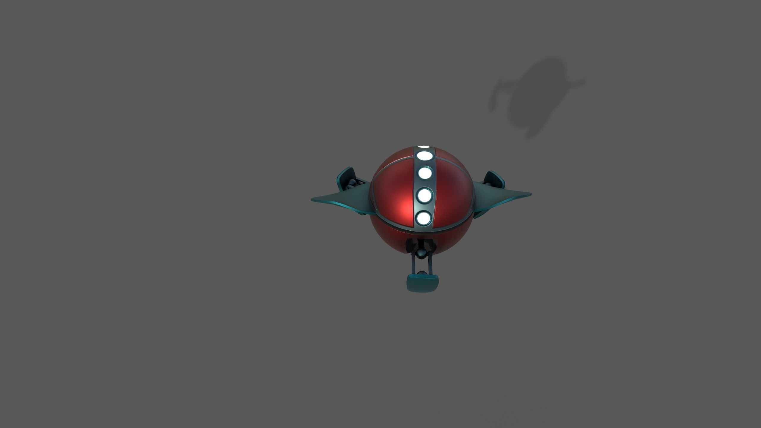 Lowpoly Probe Bot with animations Low-poly 3D model_2