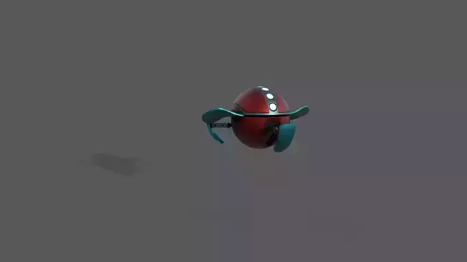 Lowpoly Probe Bot with animations Low-poly 3D model