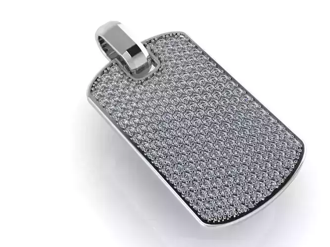 Military Style Pave Pendant 1088