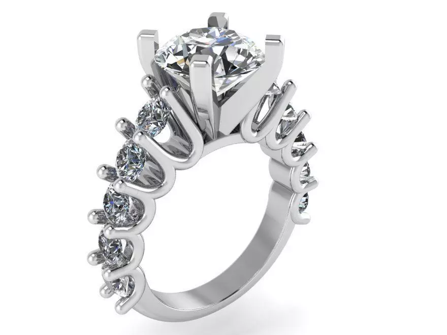 Peg Setting Diamond Ring 1091 3D print model