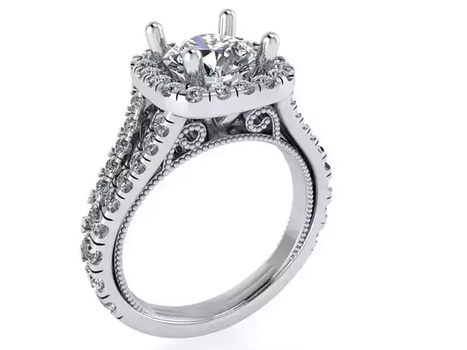 Square Halo Ring 1093