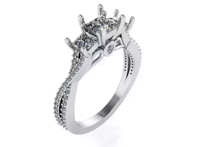 3 Stone Twisted Ring 1095