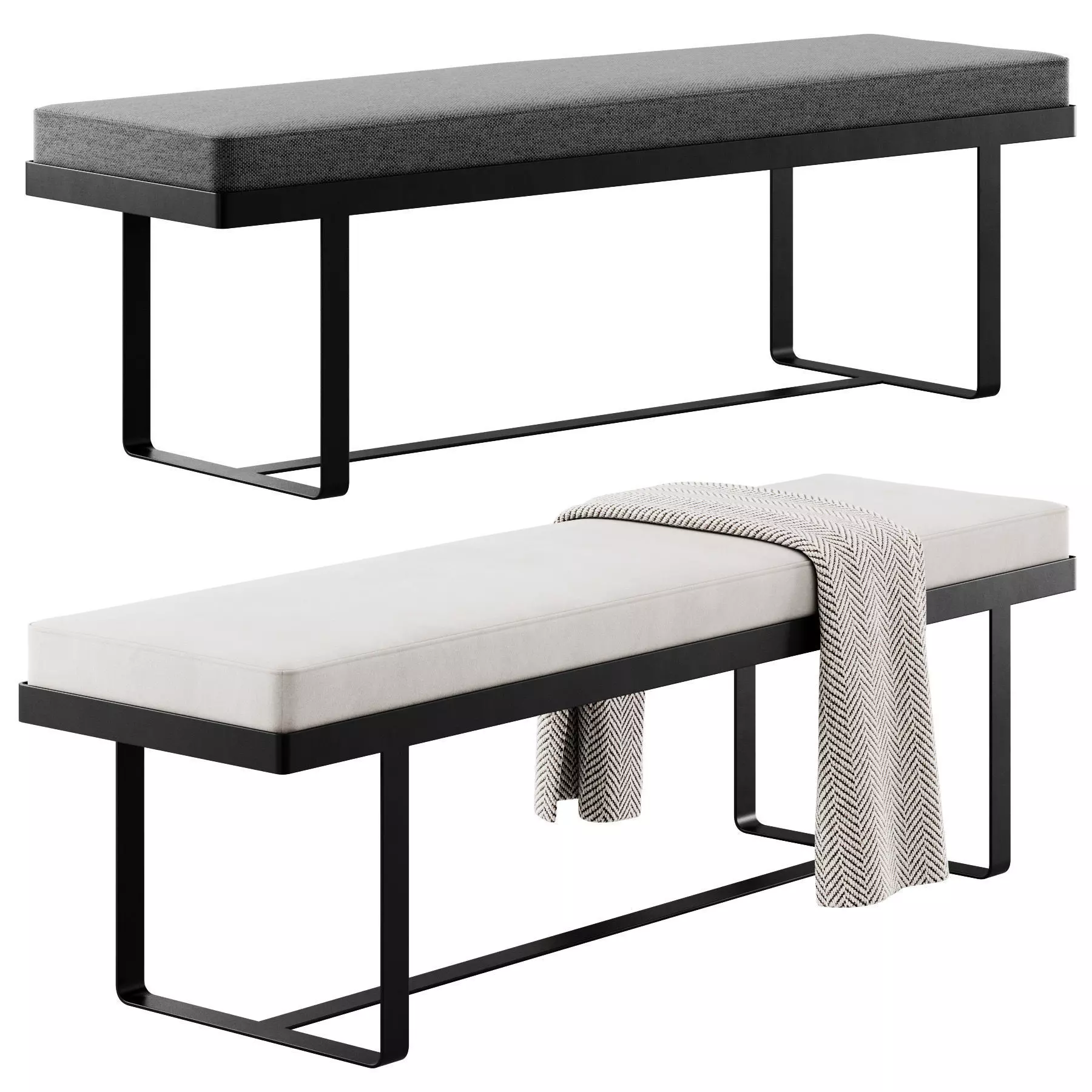 Bench Gaspard Dandy by Maison Sarah Lavoine 3D model