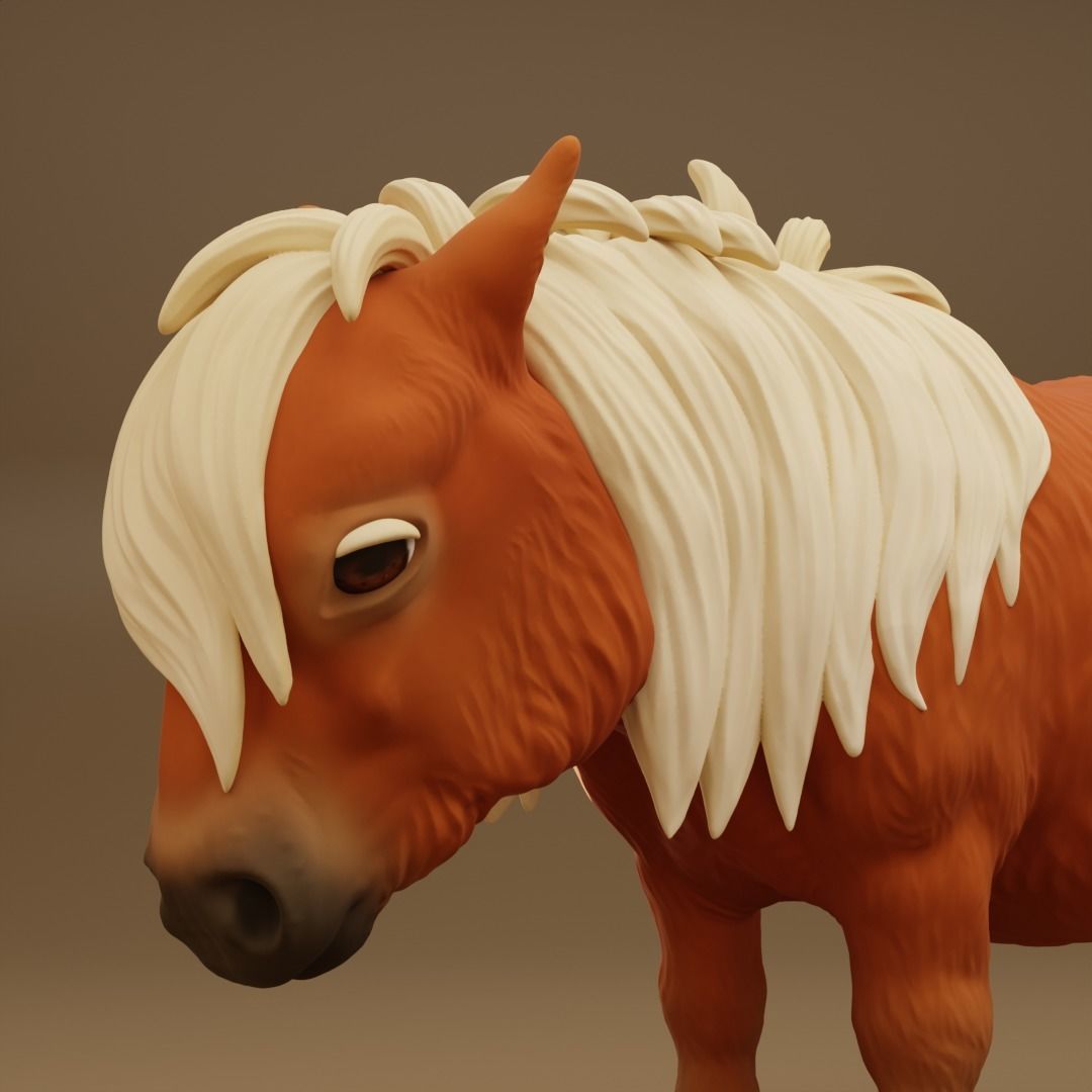 Shetland pony chibi  3D print model_2