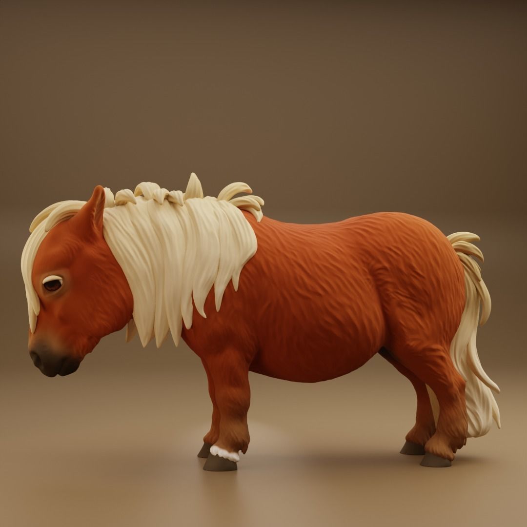 Shetland pony chibi  3D print model_1