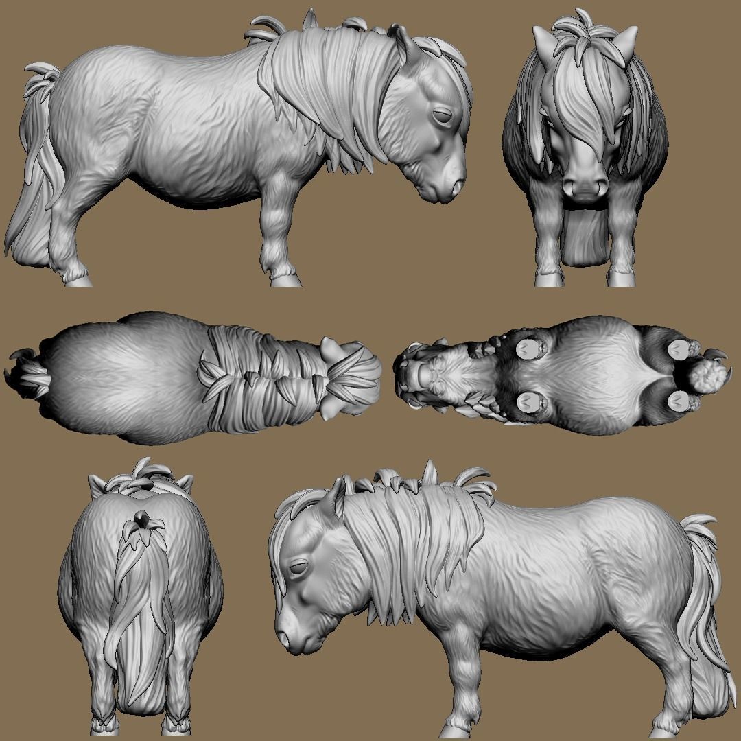 Shetland pony chibi  3D print model_3