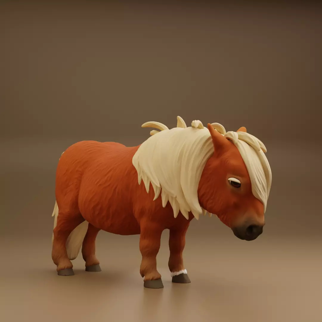 Shetland pony chibi  3D print model_0