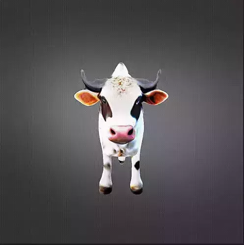 LOW POLY TEXTURED COW FOR COMMERCIAL USE