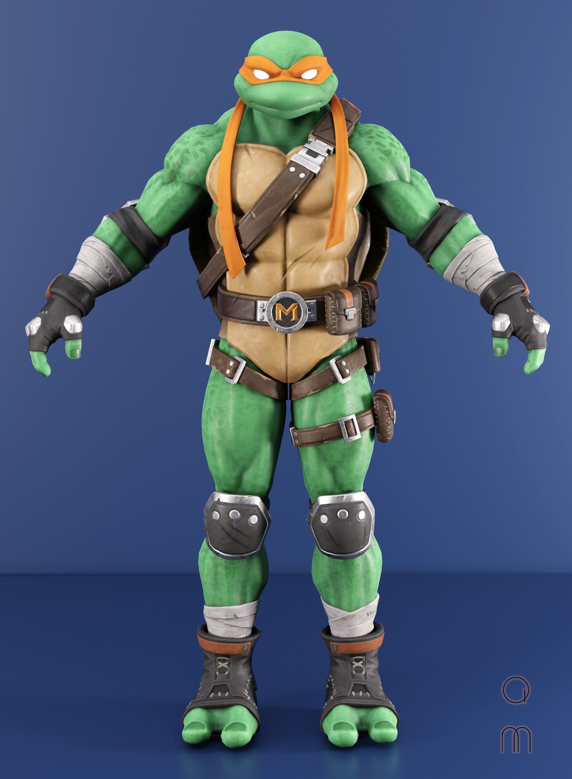 Michelangelo - Fortnite Low-poly 3D model_1