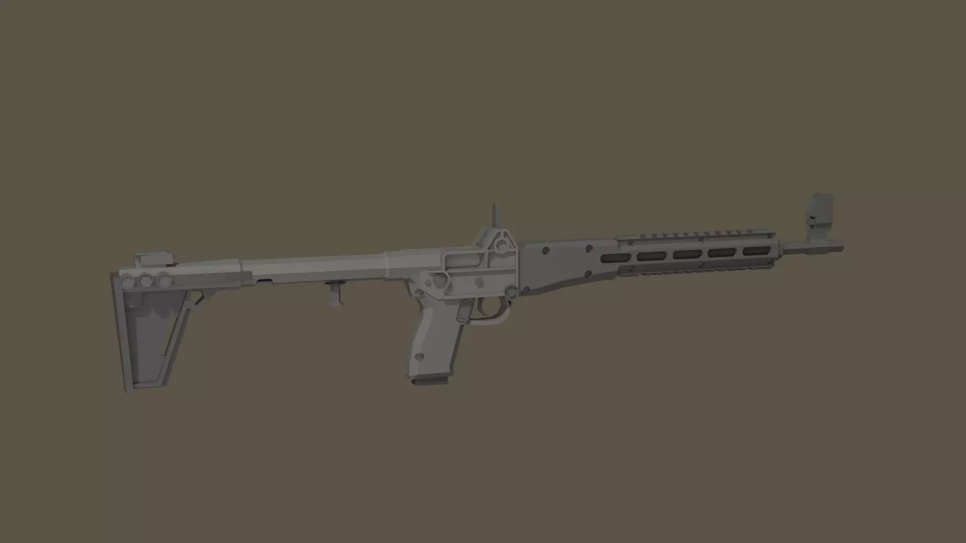 Kel-Tec Sub-2000 Low-poly 3D model_0