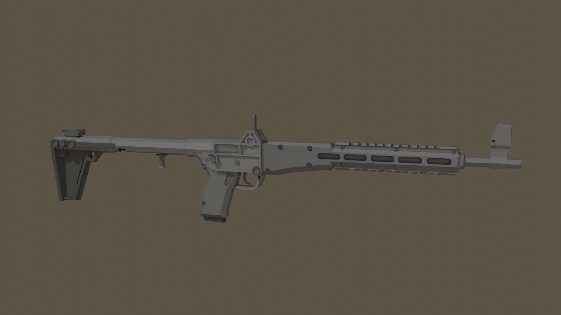 Kel-Tec Sub-2000 Low-poly 3D model_1