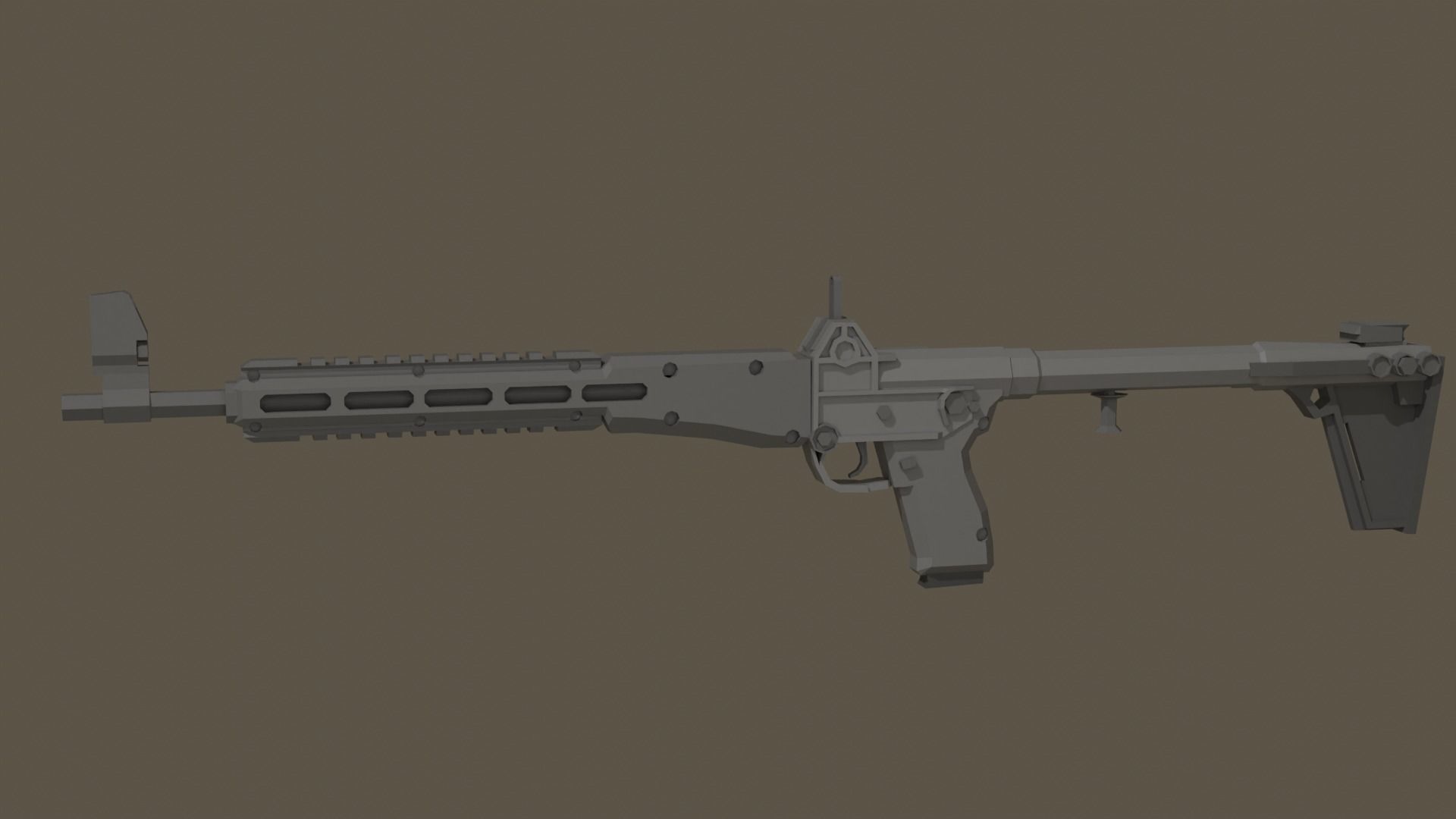 Kel-Tec Sub-2000 Low-poly 3D model_2