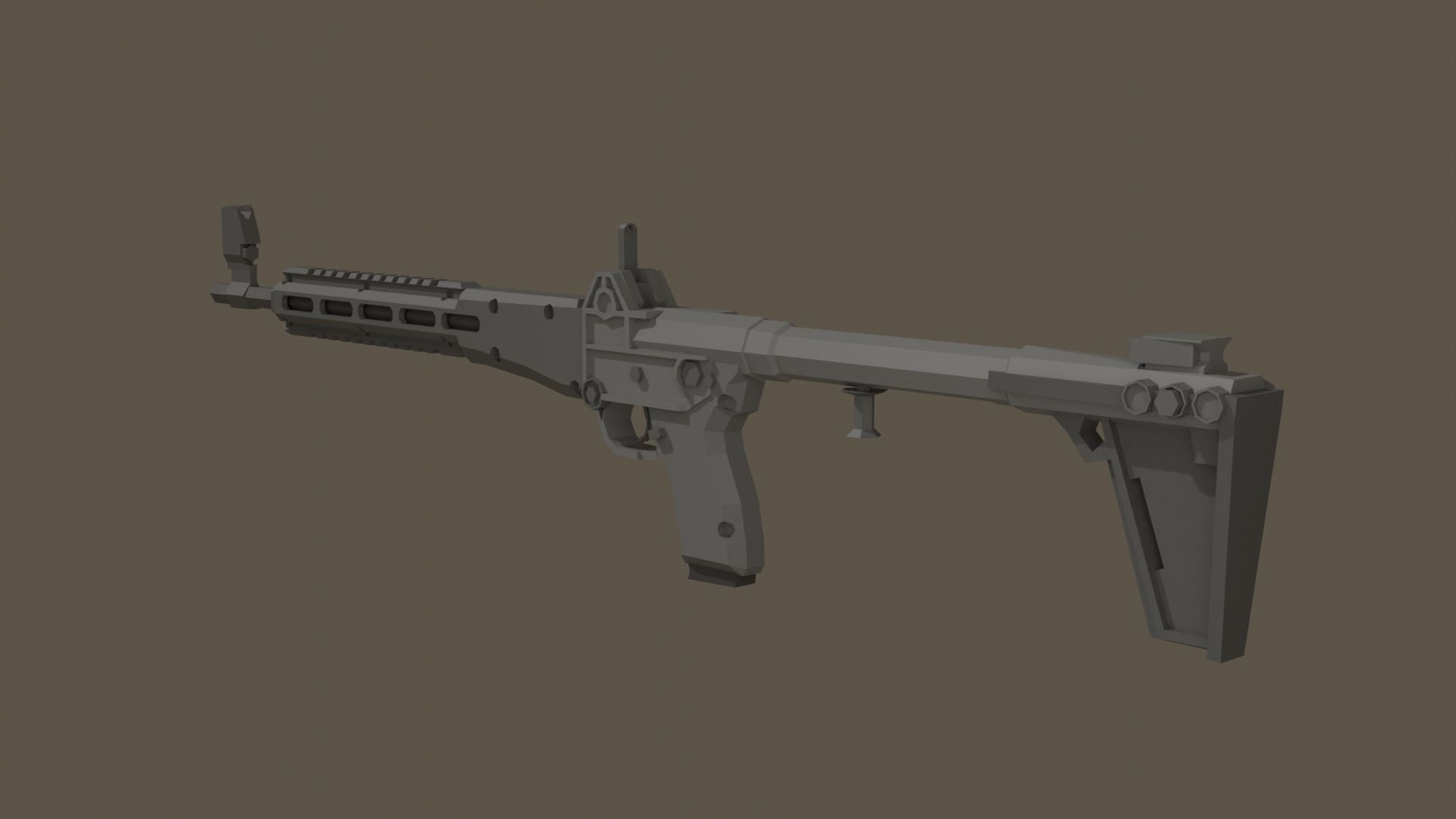 Kel-Tec Sub-2000 Low-poly 3D model_3