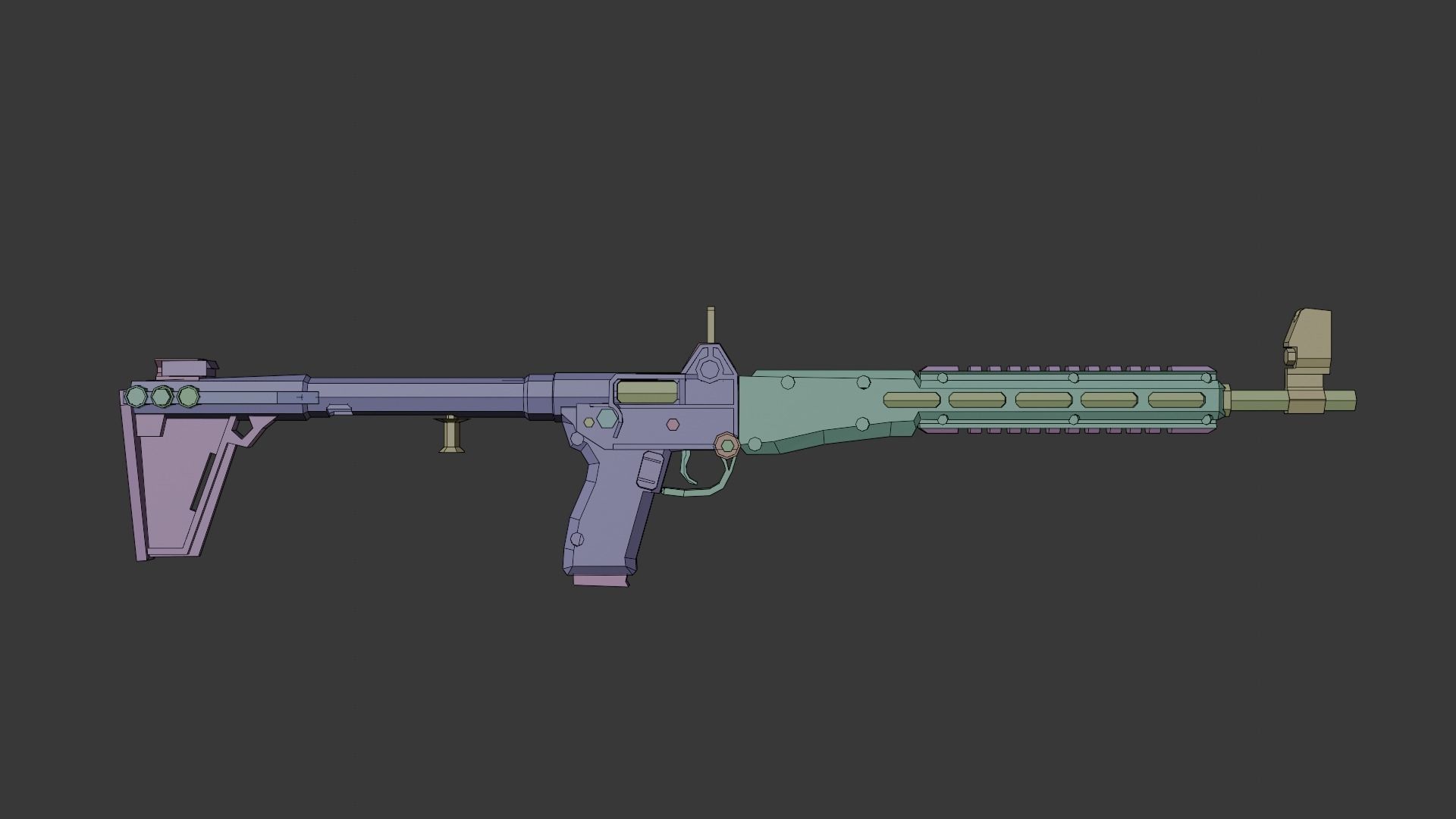 Kel-Tec Sub-2000 Low-poly 3D model_6