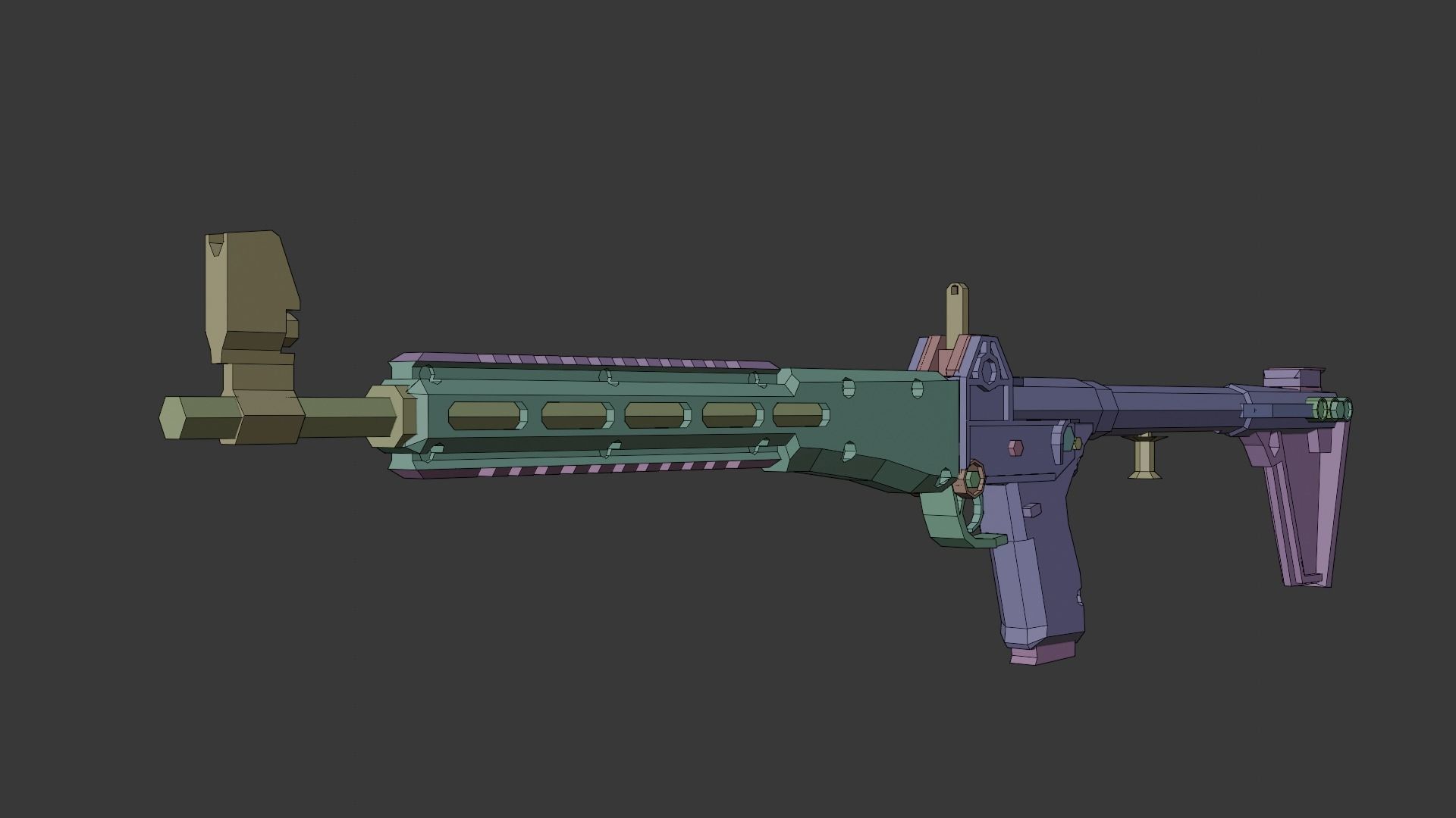 Kel-Tec Sub-2000 Low-poly 3D model_7
