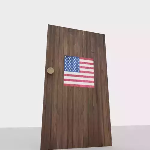 United States door Low-poly 3D model