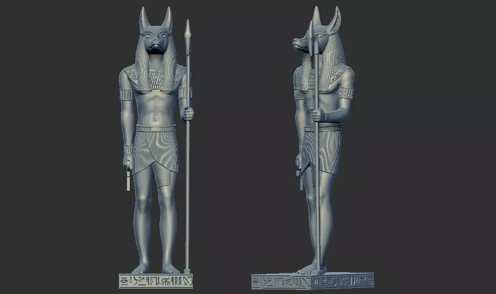 Ancient Egyptian Statue Anubis 3D Print Model 3D print model_0
