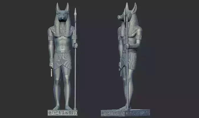 Ancient Egyptian Statue Anubis 3D Print Model 3D print model