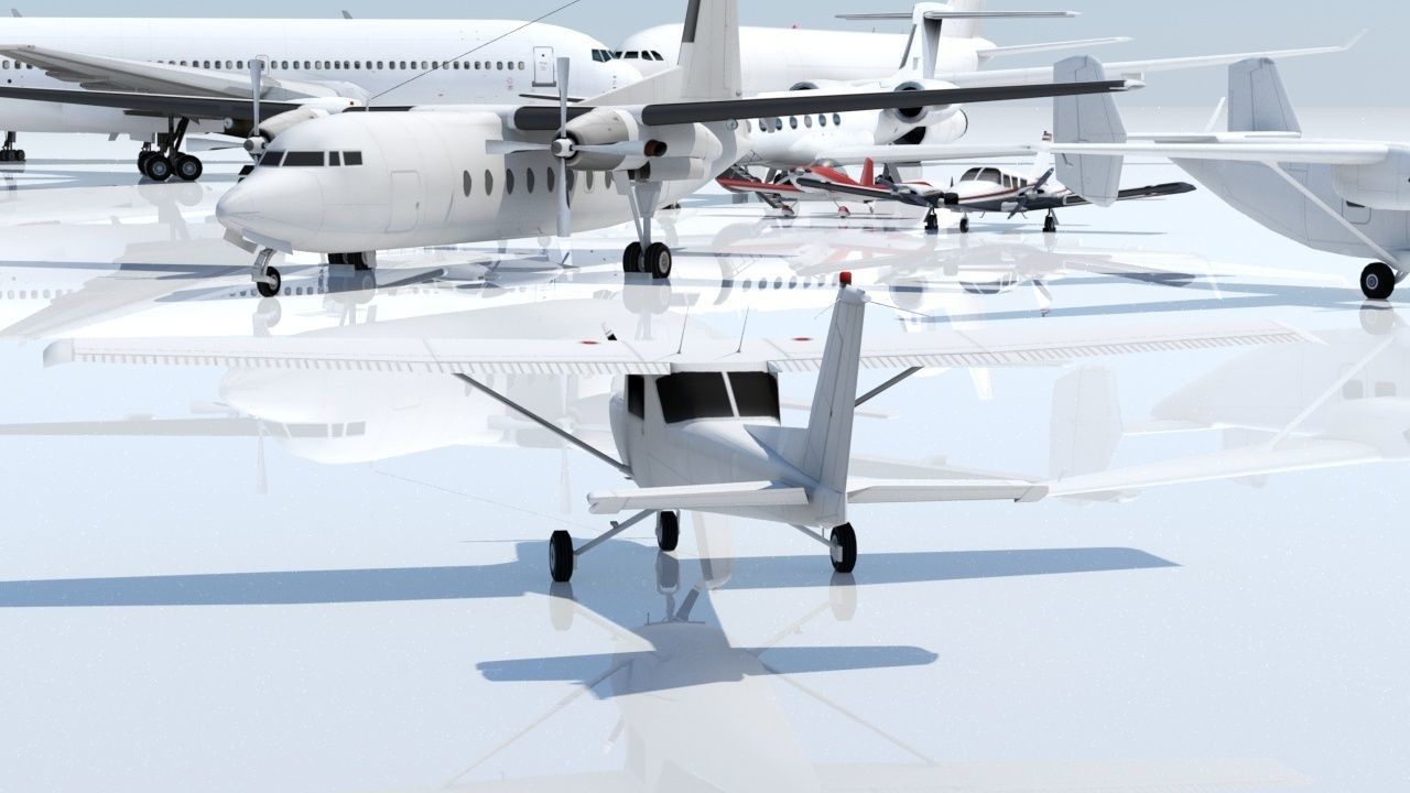 Cessna 152 Static Low Poly Blank GA Low-poly 3D model_8