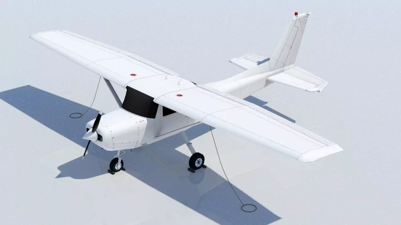 Cessna 152 Static Low Poly Blank GA Low-poly 3D model_0