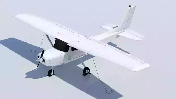 Cessna 152 Static Low Poly Blank GA Low-poly 3D model