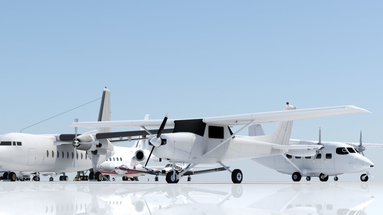 Cessna 152 Static Low Poly Blank GA Low-poly 3D model_4