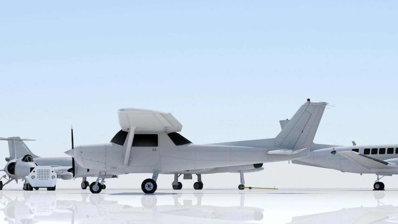 Cessna 152 Static Low Poly Blank GA Low-poly 3D model_7